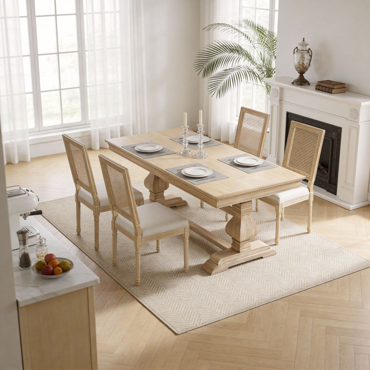 Dining Chairs With Square Back (Set of 2)