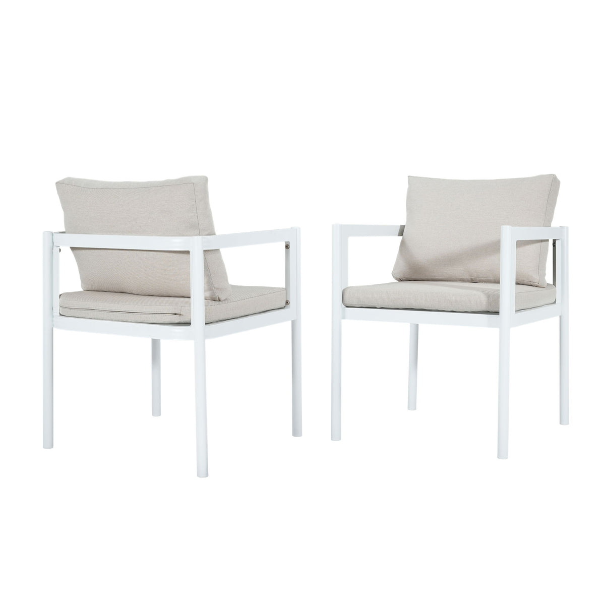 All-Weather Outdoor Dining Chair (Set of 2) - Beige / White