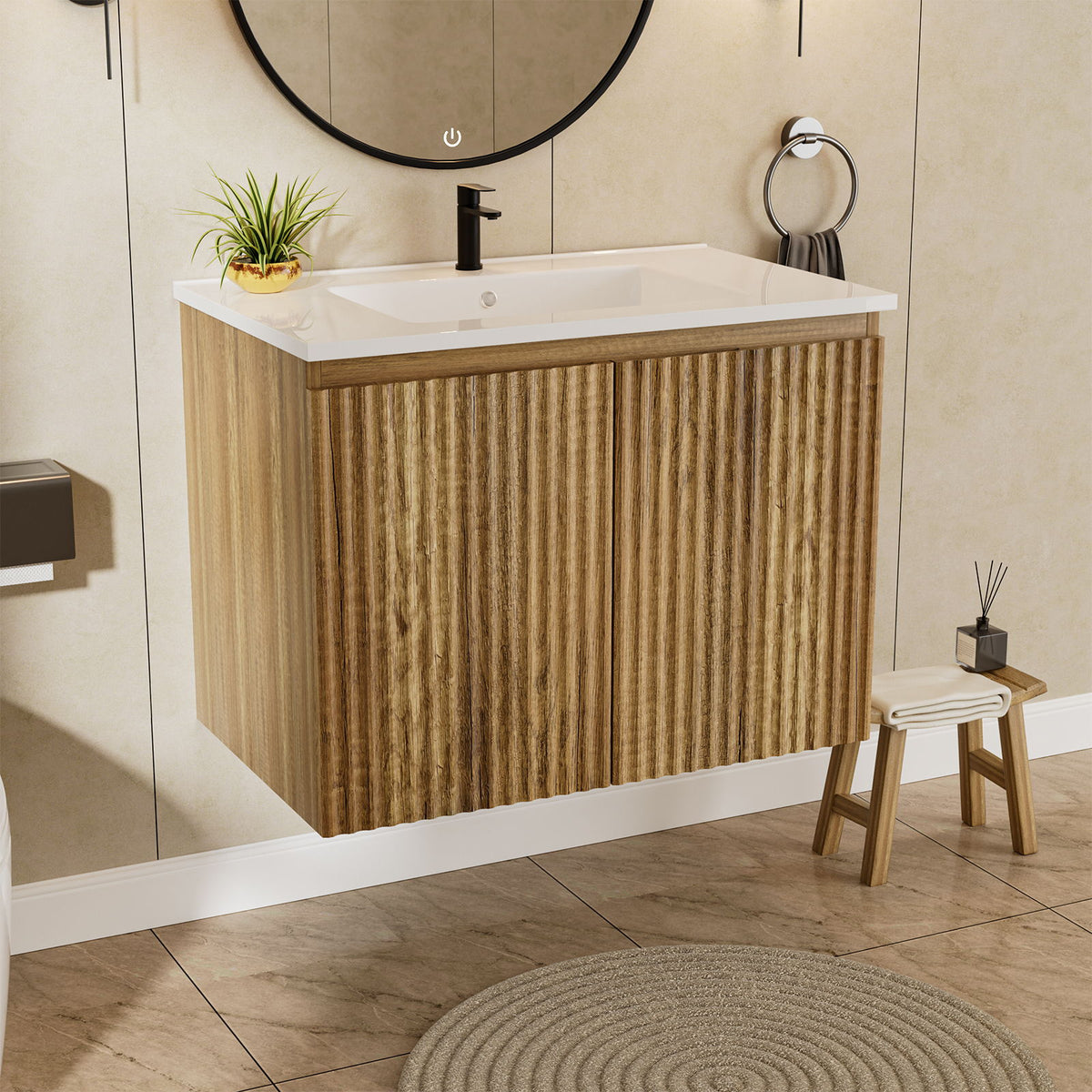 Folding Wall Cabinet With Creamic Sink