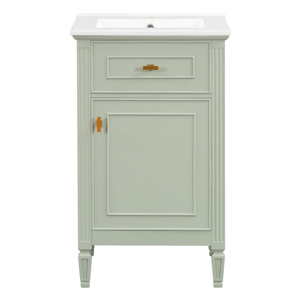 Bathroom Vanity With Sink, Adjustable Shelf, Tilt-Out Drawer
