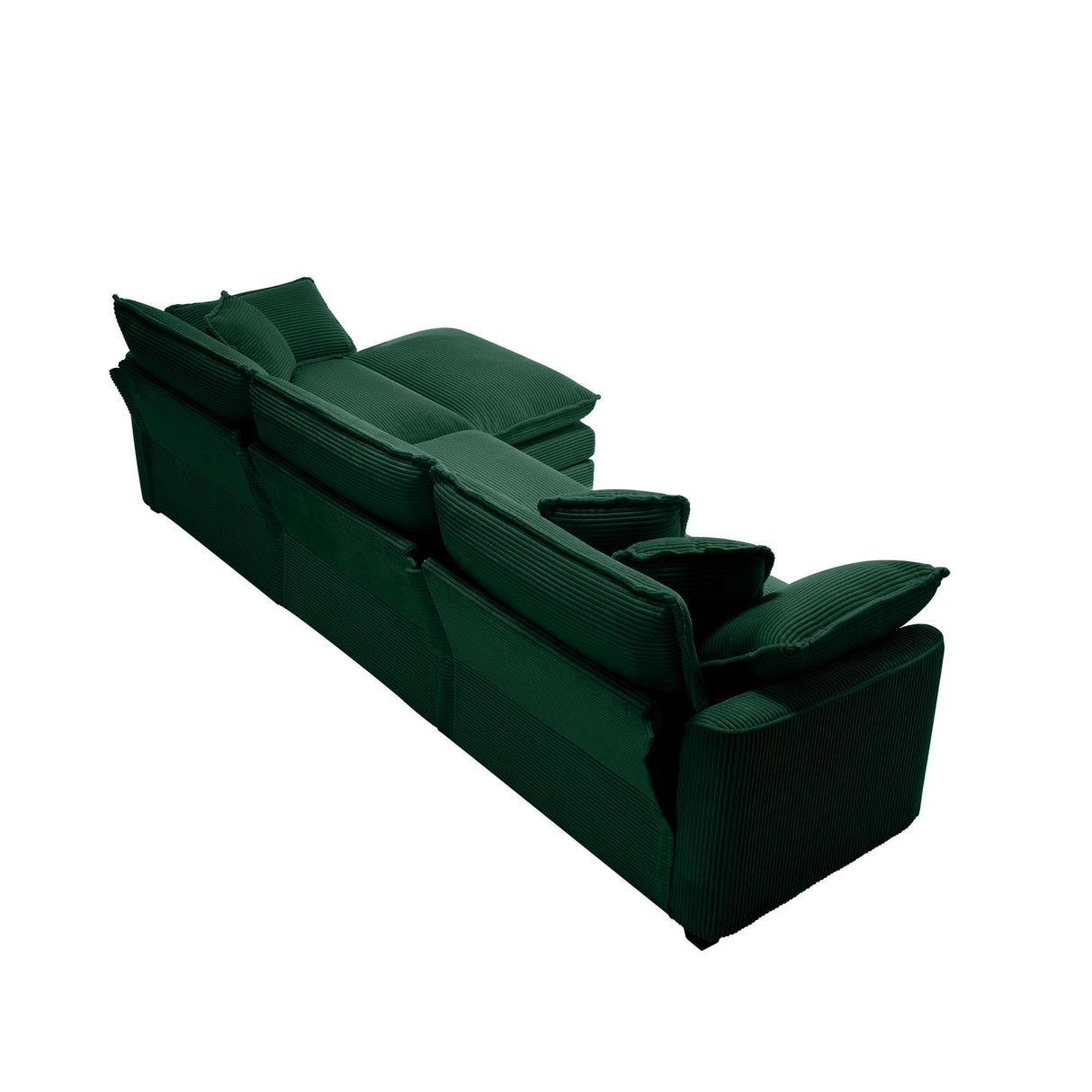 Modern Modular Cushion Sofa With Ottoman, Low Back, Deep Seating Sofa Set