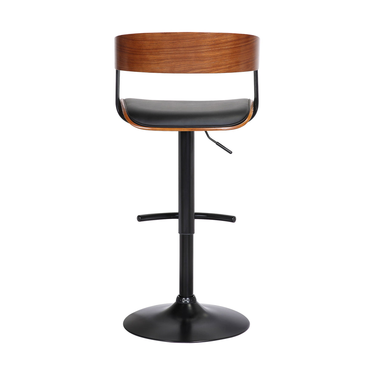 Larisa - Adjustable Walnut Bar Stool - Black / Black Metal