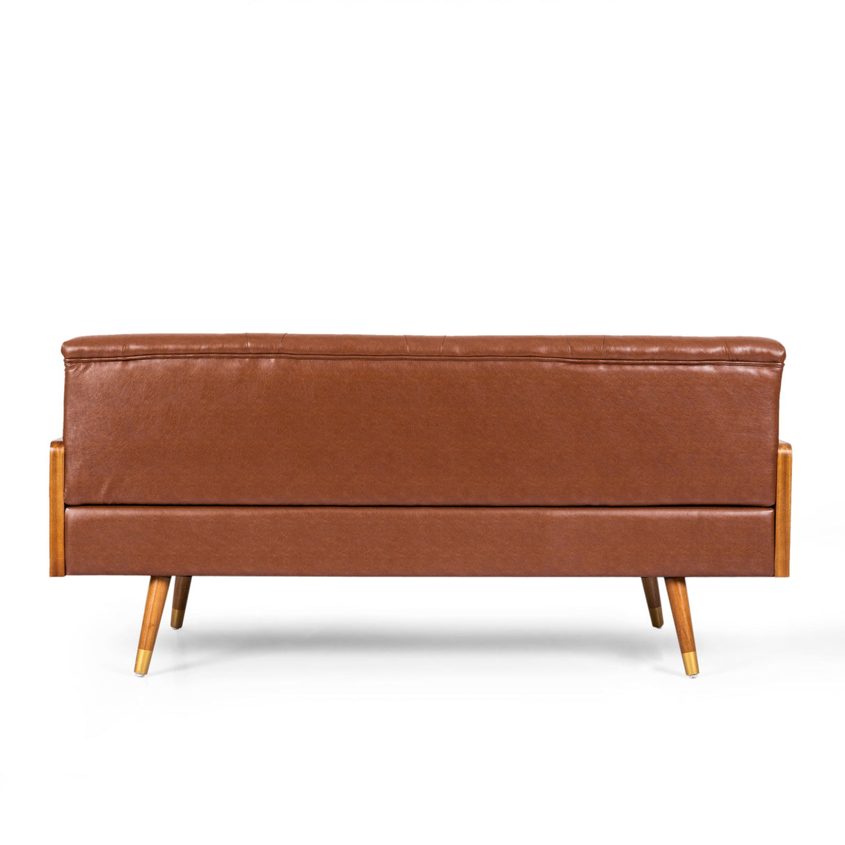 Adelaide - Tufted Sofa With Rolled Accent Pillows - Light Brown