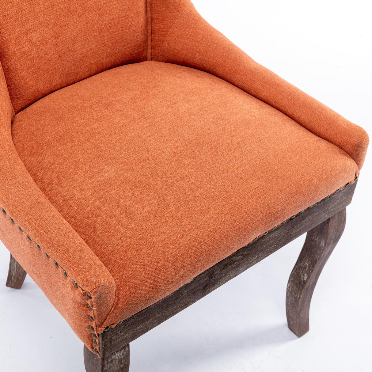 Ultra Side Dining Chair,Thickened Fabric Chairs With Neutrally Toned Solid Wood Legs, Bronze Nail Head (Set of 2) - Chair Sets - Alpine Outlets