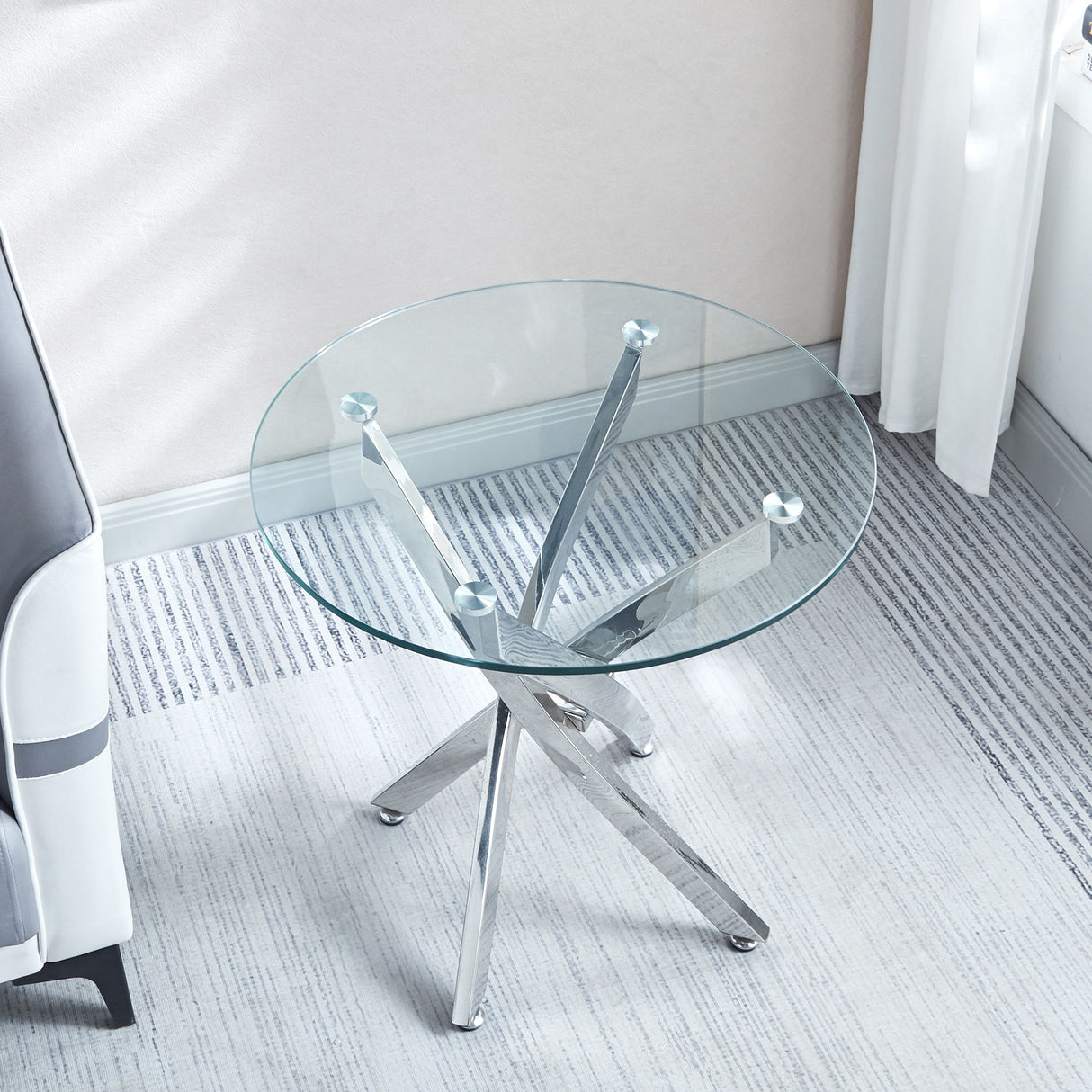 Round Table With Angular Slanted Legs