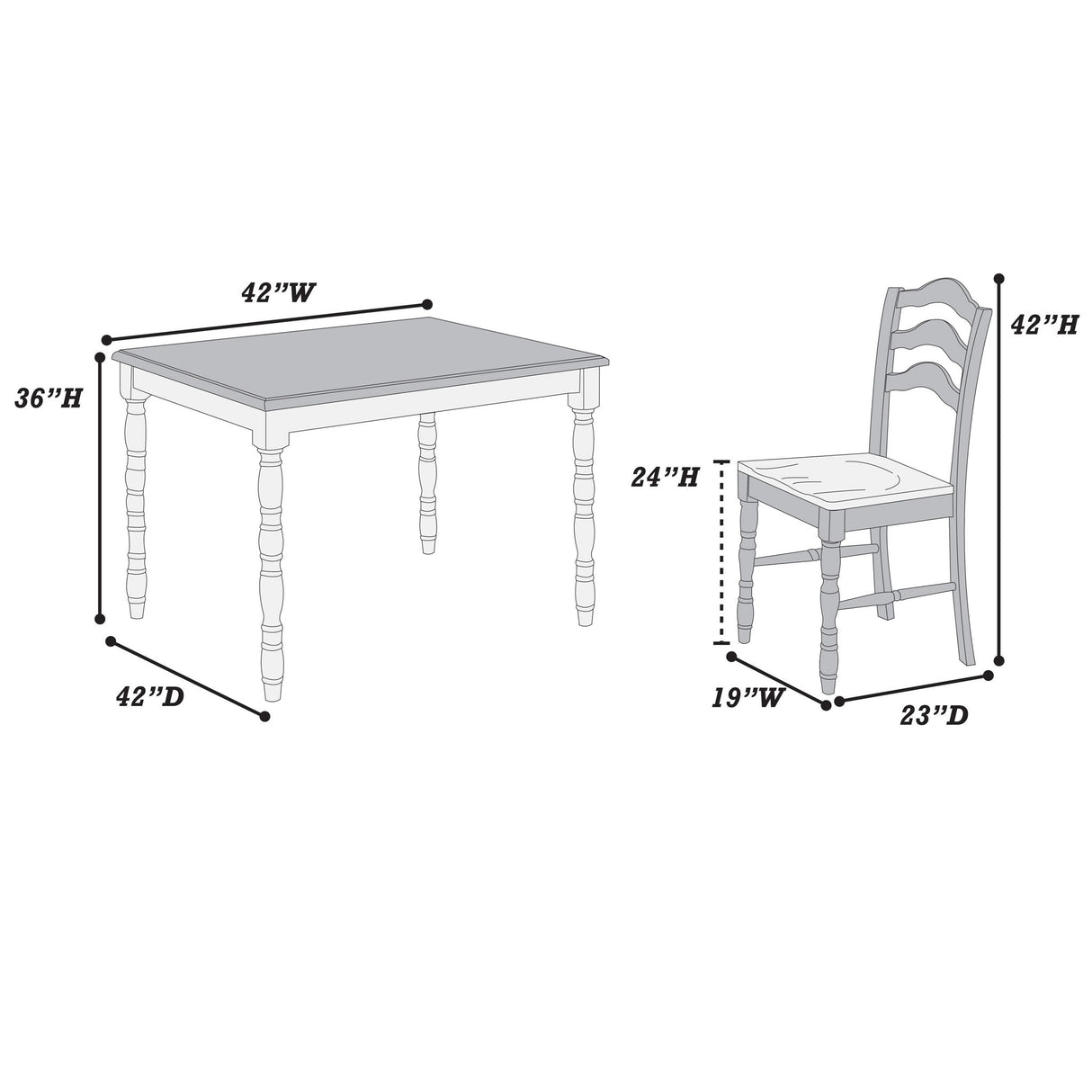 5 Piece Counter Height Dining Set With Table 4 Chairs - Oak / White