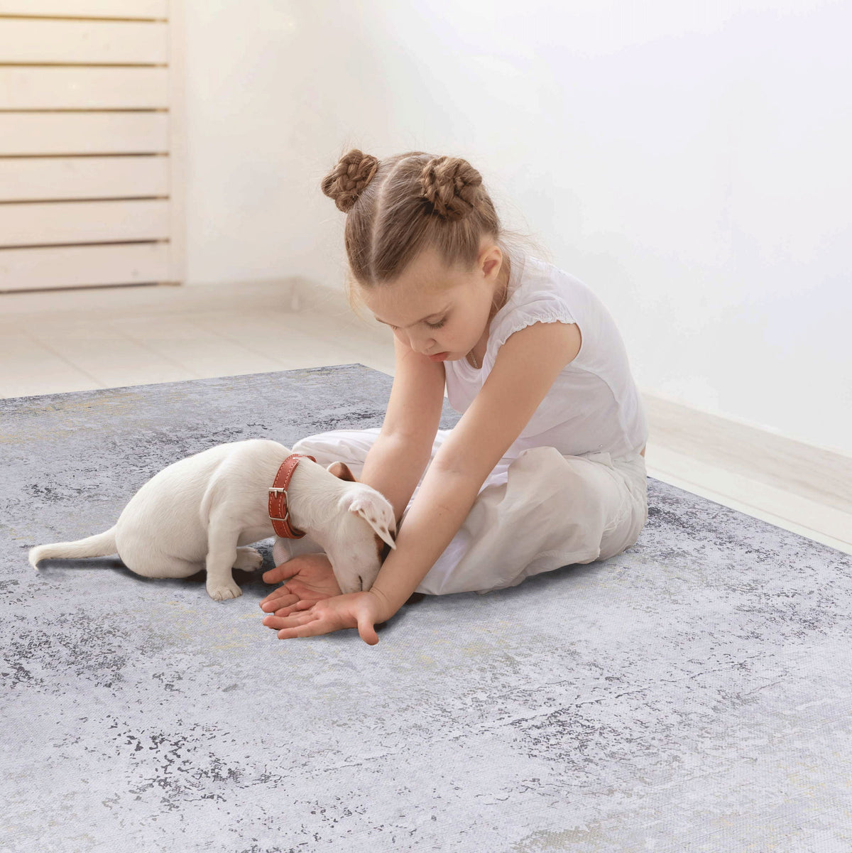 Maval - 6' X 9' Washable Area Rug - Gray