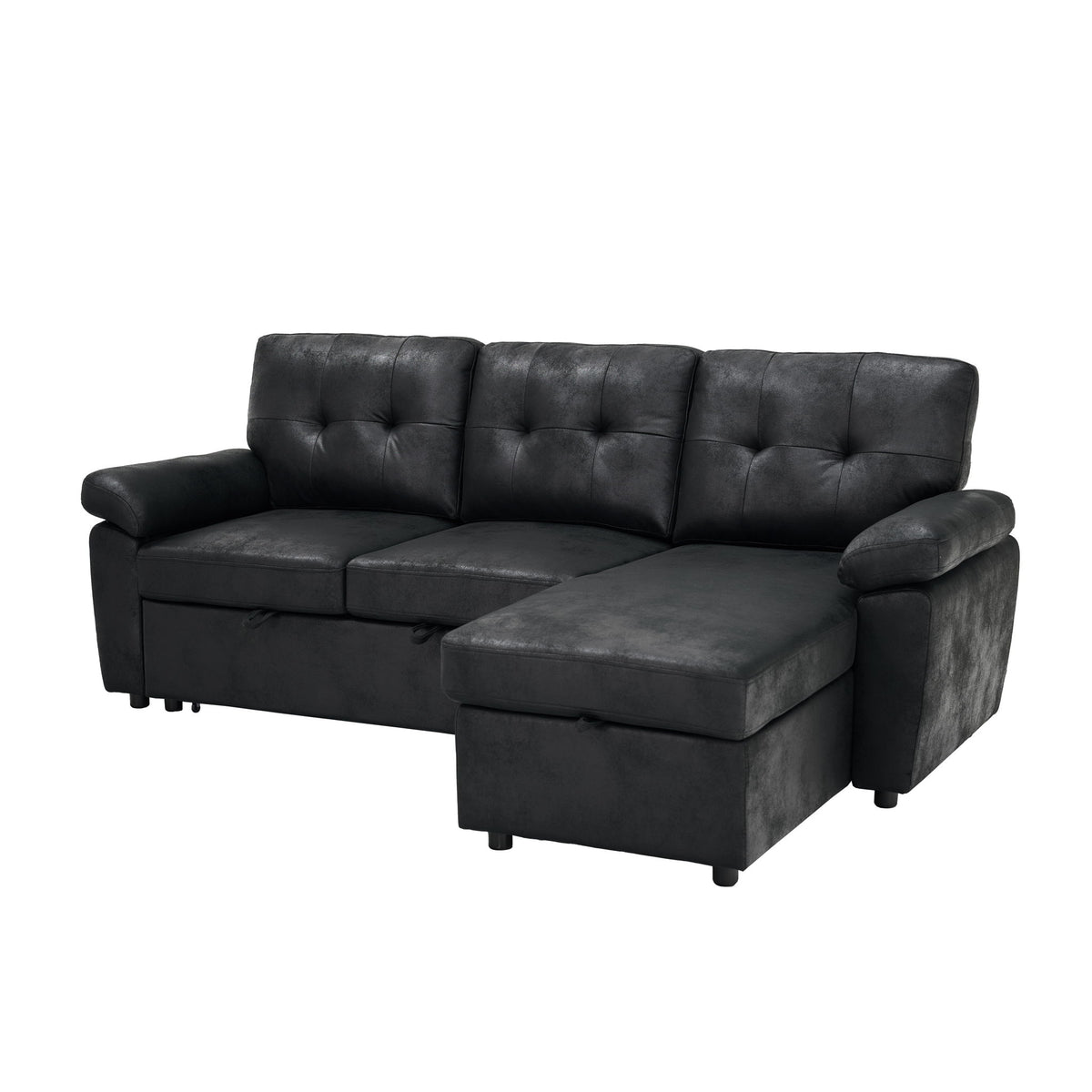 Convertible Sectional Sofa Bed With Pull Out Sleeper And Storage