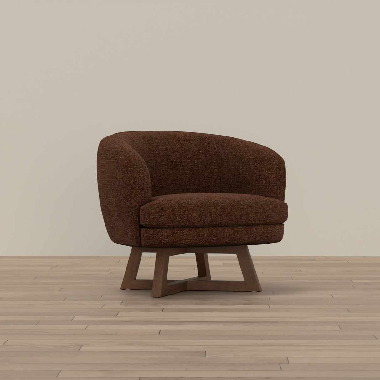 Swivel Accent Chair With Sculptural Base