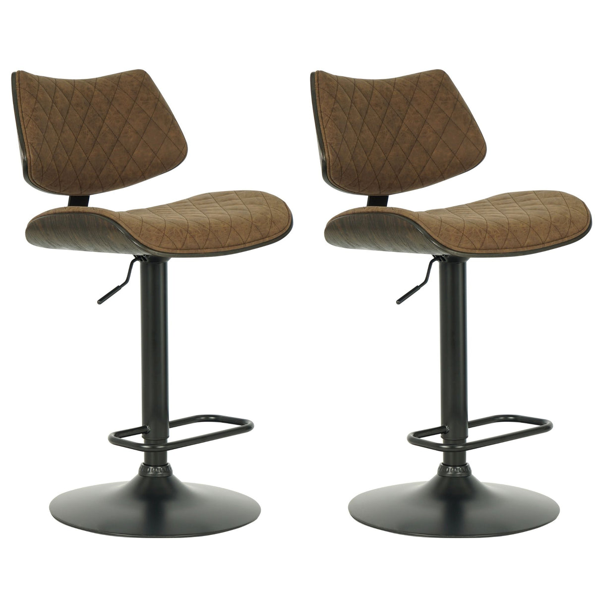 Leland - Adjustable Swivel Bar Stool With Faux Leather Seat