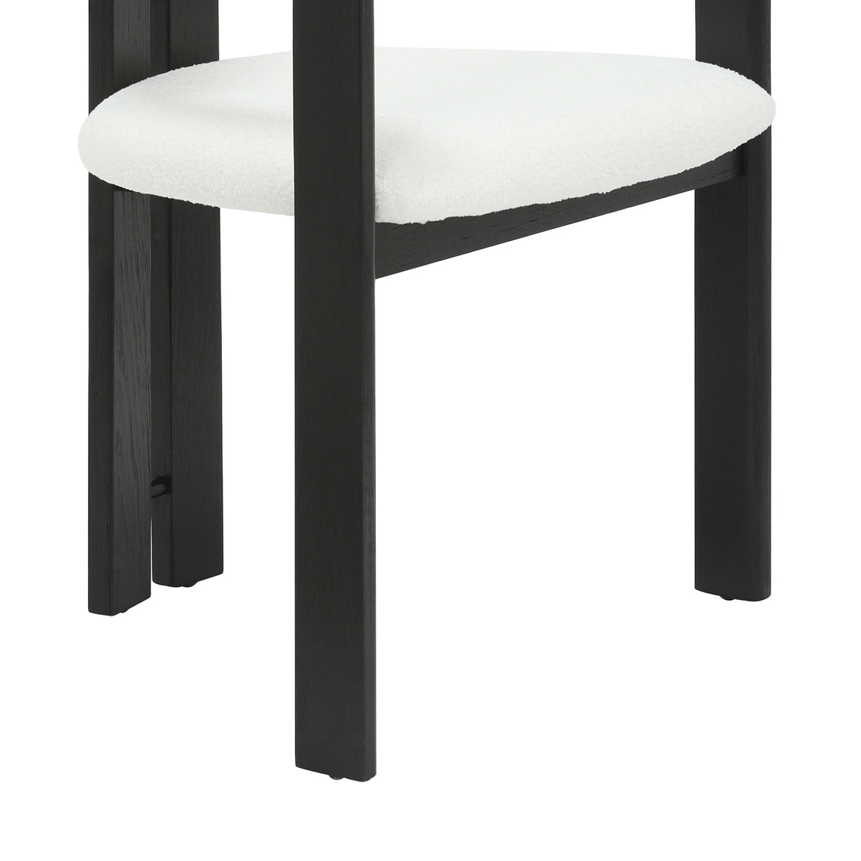 Jazmin - Curved Back Wood Dining Chair With Boucle Fabric Seat Set