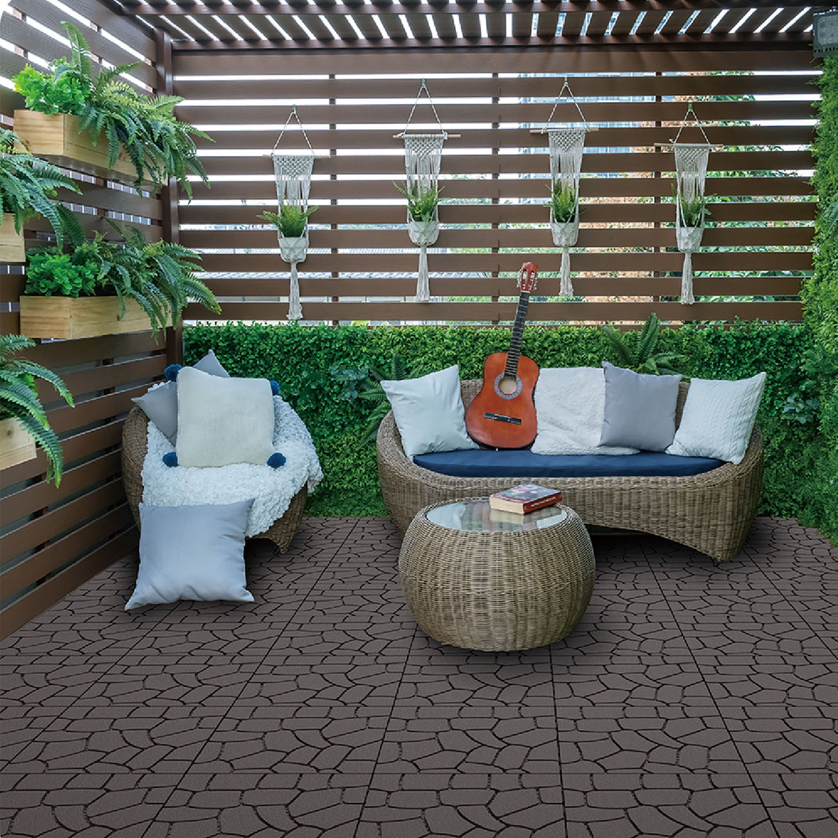 New Stone Texture Patio Deck Tiles, Diy Interlocking Floor Tiles, Easy Installation