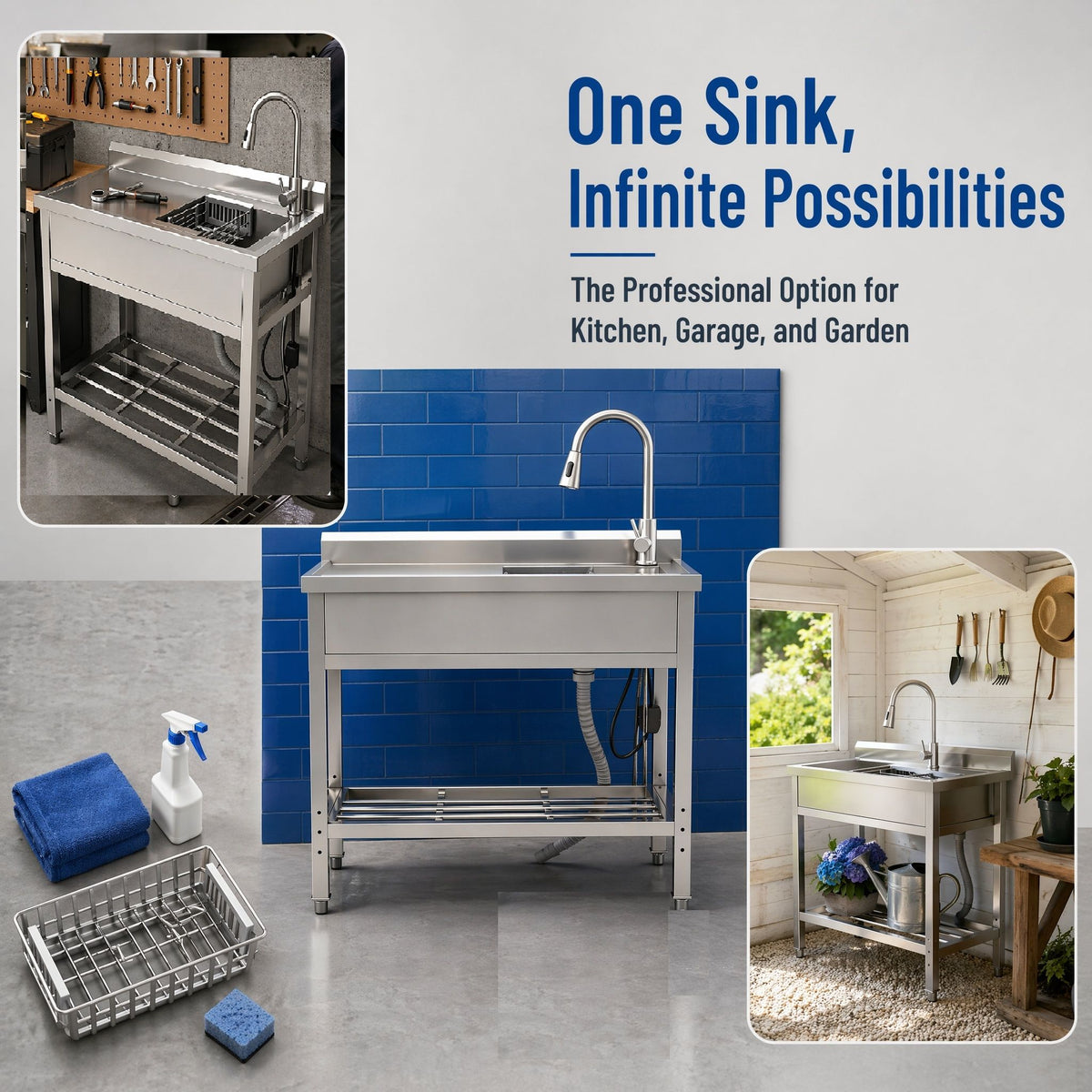 Freestanding Utility Sink With Accents