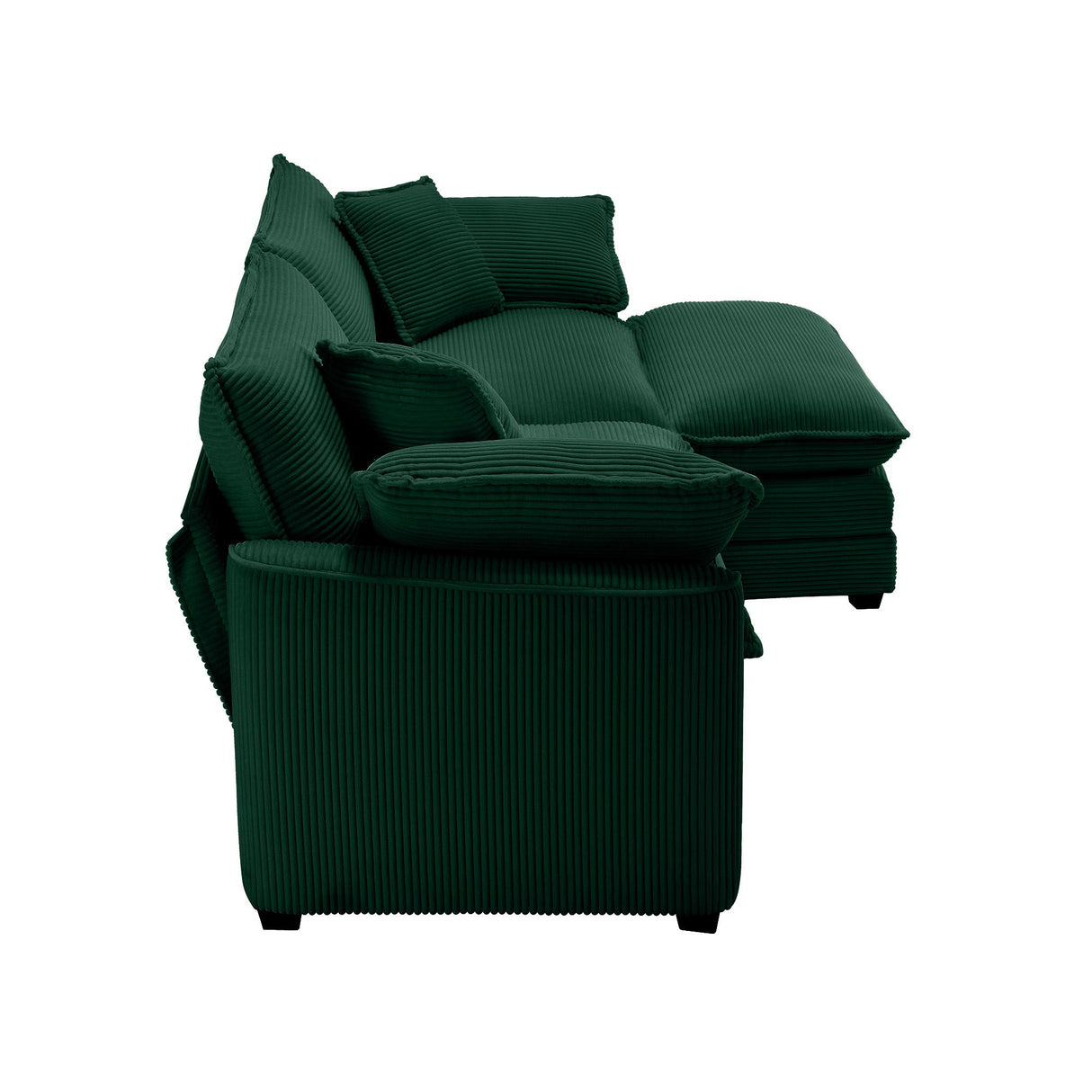 Modern Oversized Modular Cushion Sofa With Ottoman, Low Back, Deep Seating Sofa Set