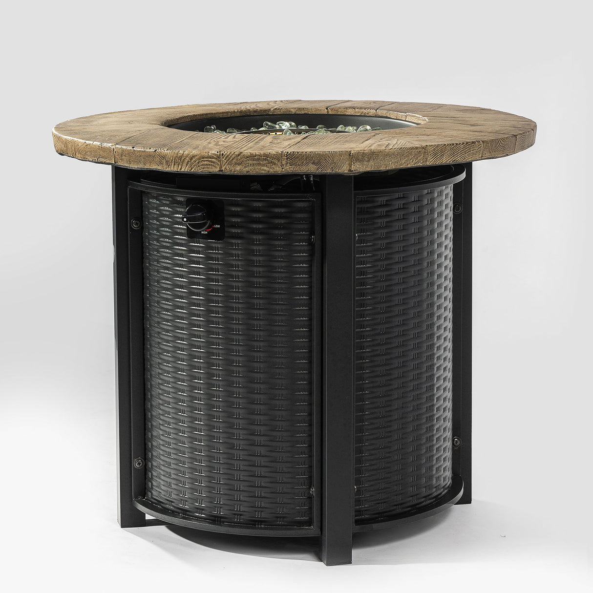 Propane Gas Fire Pit Table, 50000 Btu Round Steel Fire Pit