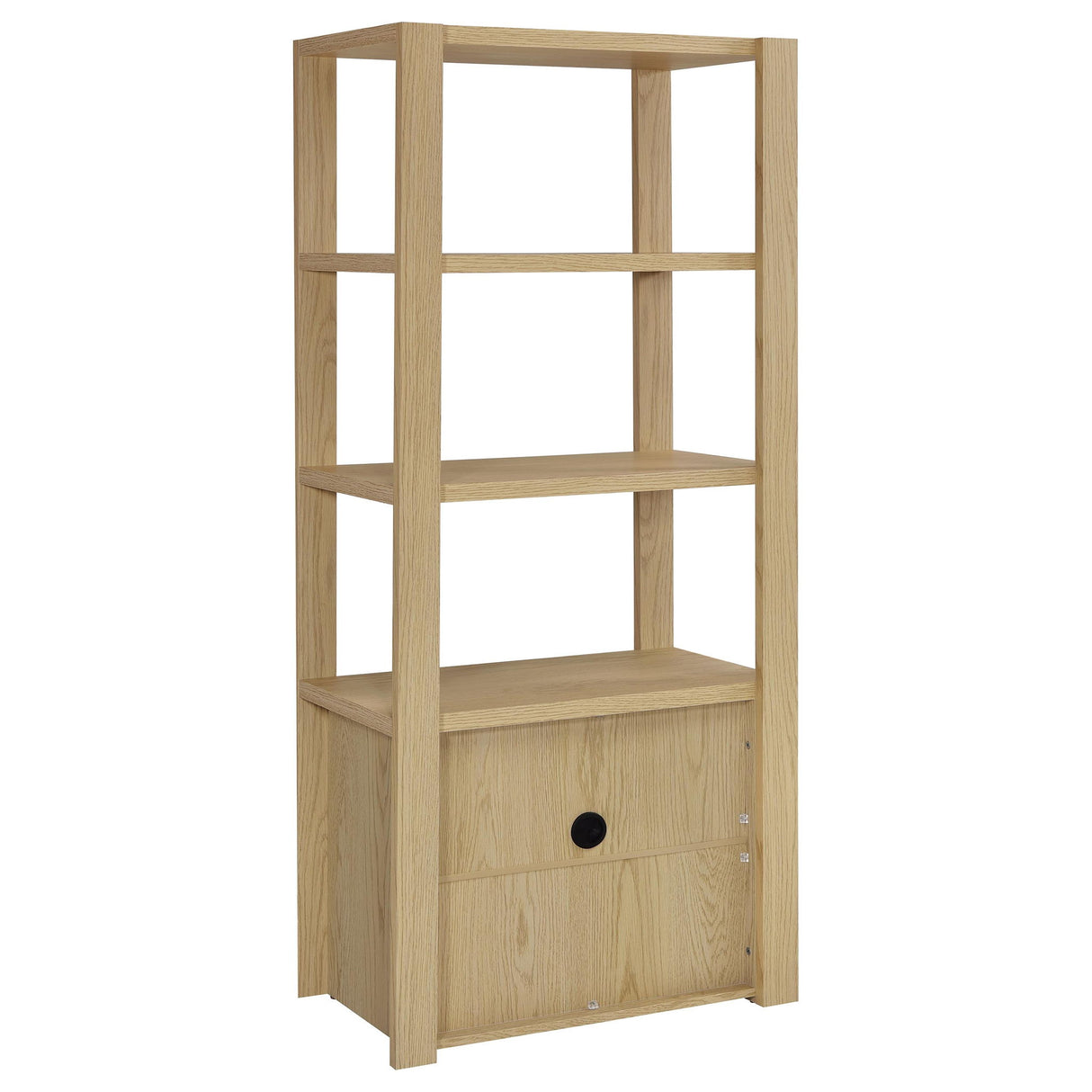 Susac - 3 Shelf Media Tower With Tall Pier Cabinet - Light Oak