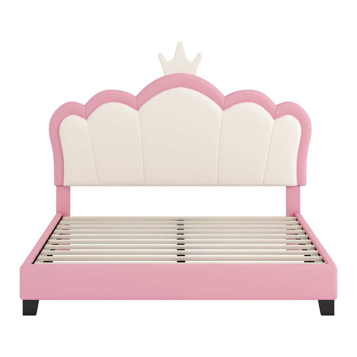Upholstered Princess Platform Bed With Crown Headboard