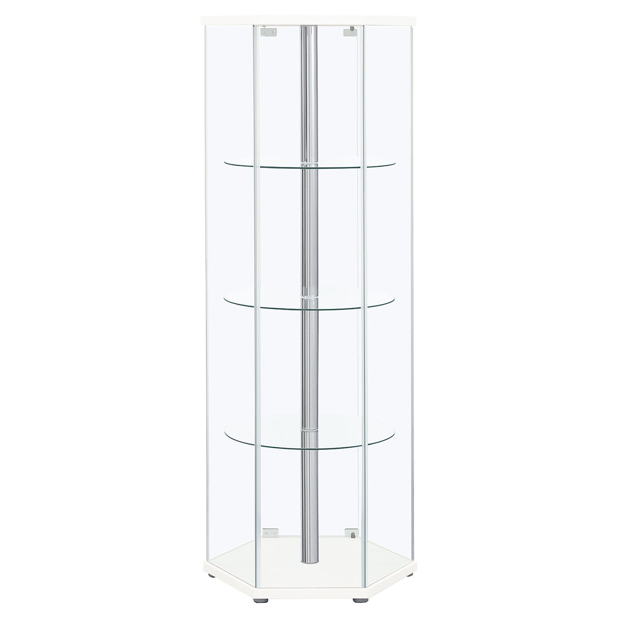 Tenley - 4 Shelf Curio Cabinet With Hexagonal Design