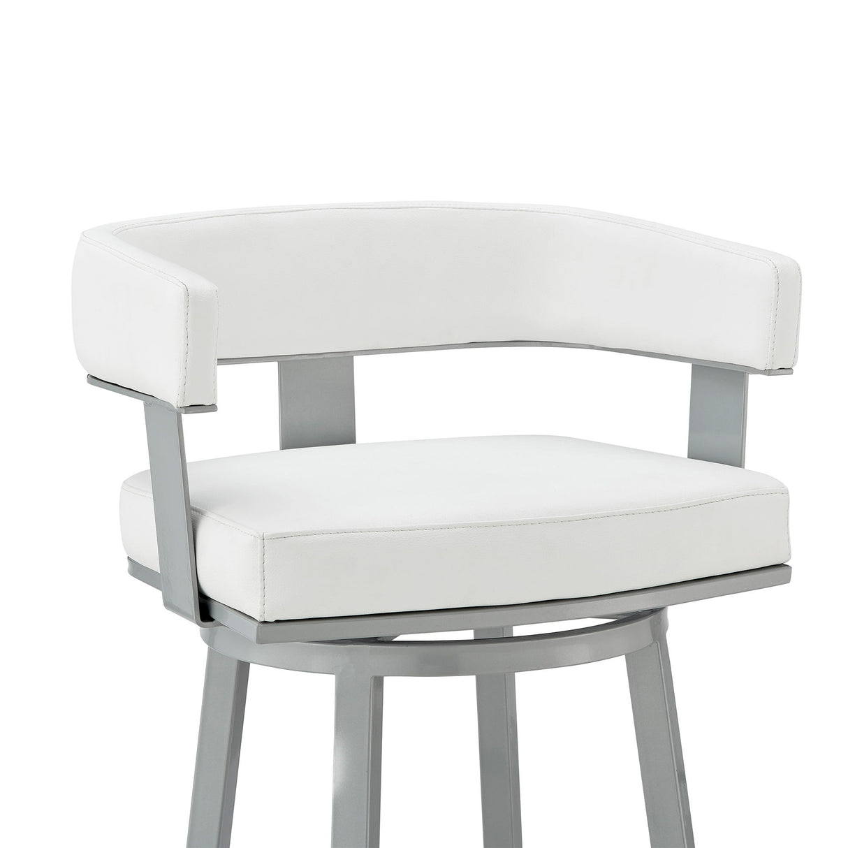 Lorin - 30" Bar Height Swivel Bar Stool - Silver / White