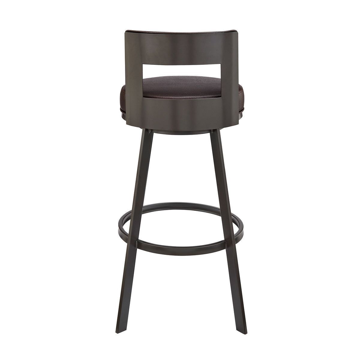 Lynof - Swivel Counter Stool - Black Finish