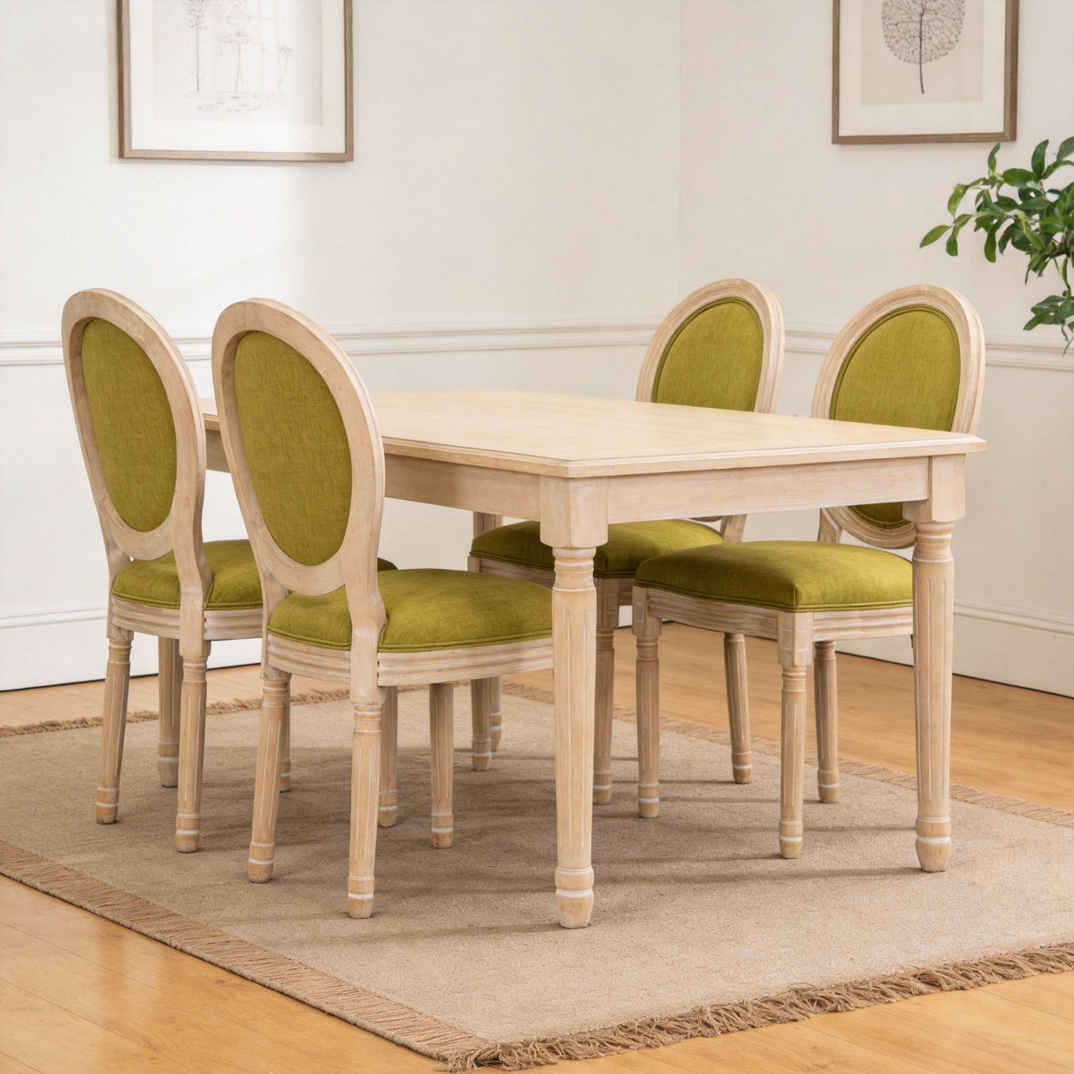 Upholstered With Round Back Dining Chairs (Set of 2)