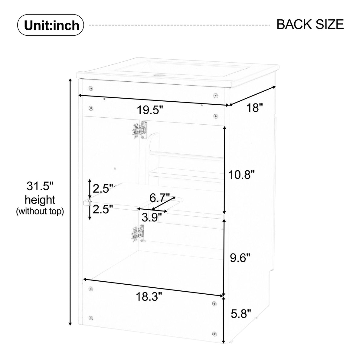 Bathroom Vanity With Sink, Cabinet With Adjustable Shelf