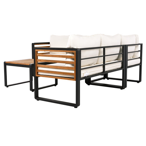 4-Piece Outdoor Beige Conversation Set