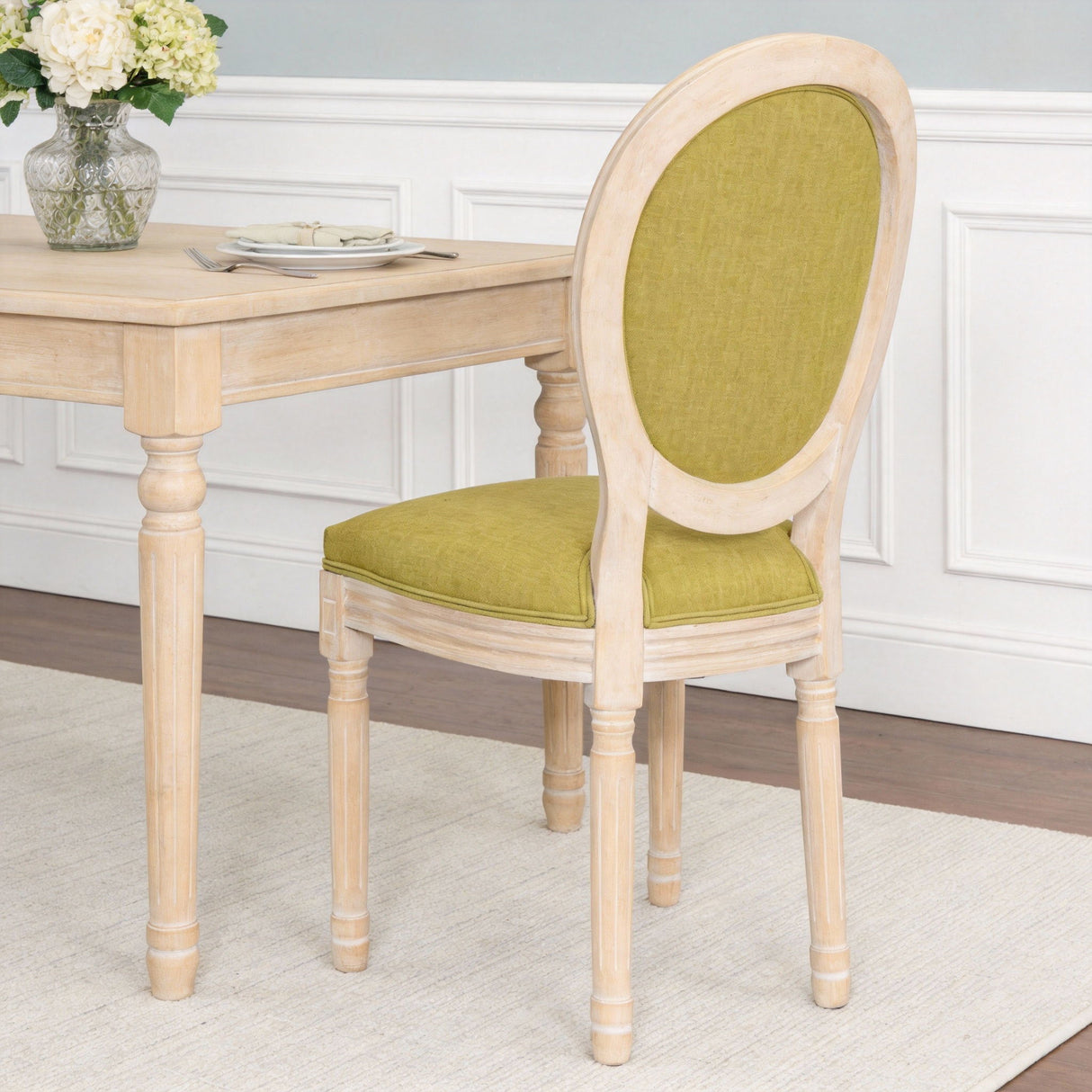 Upholstered With Round Back Dining Chairs (Set of 2)