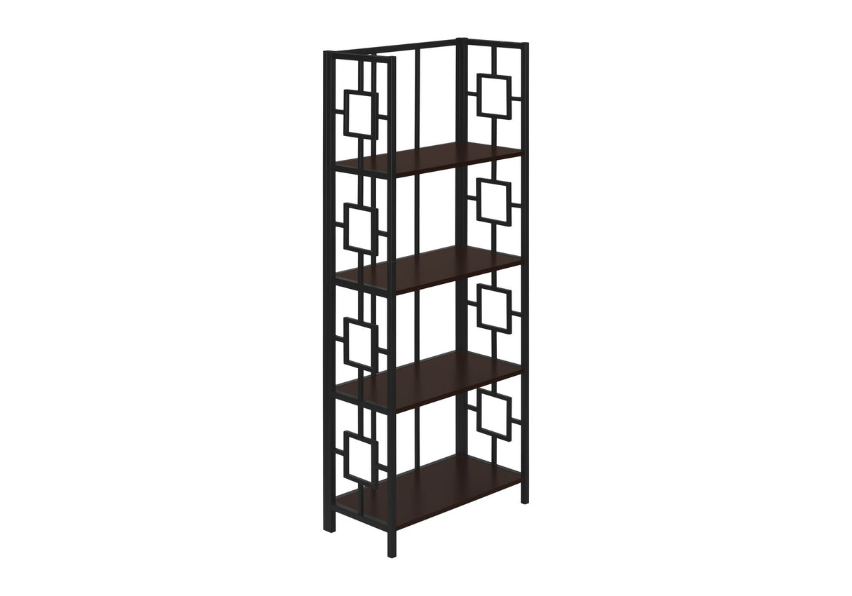 Bookshelf, Bookcase, Etagere, 4 Tier, For Office, Contemporary & Modern - Espresso - Etageres - Alpine Outlets
