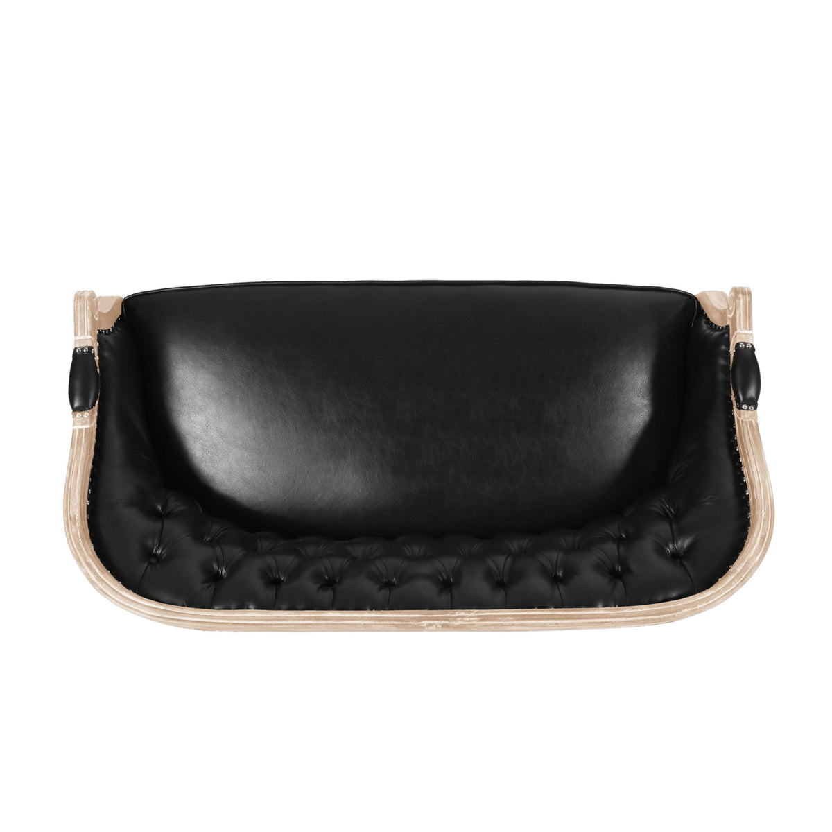 French Country Chesterfield Style Tufted Loveseat - Black