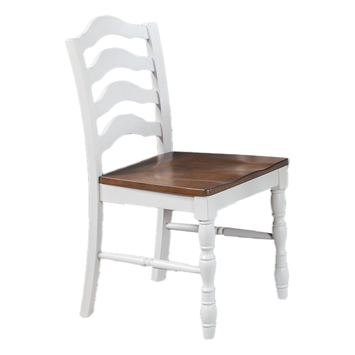 5 Piece Dining Set With Table And Ladder Back Chairs - Oak / White