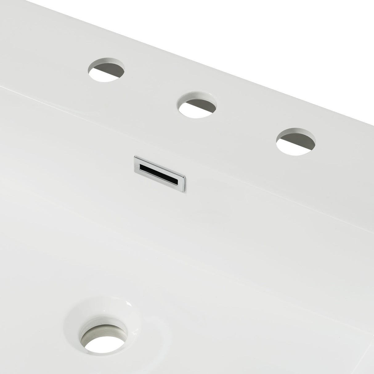 Vanity Top With 3 Faucet Holes, Rectangular Basin For Bathroom - White