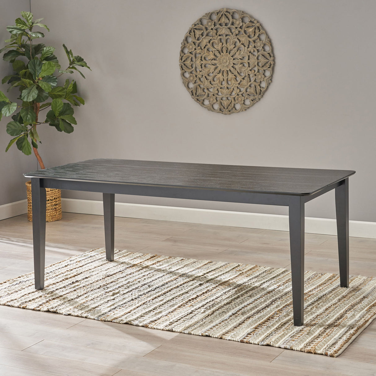 Farmhouse Charm Dining Table With Square Leg