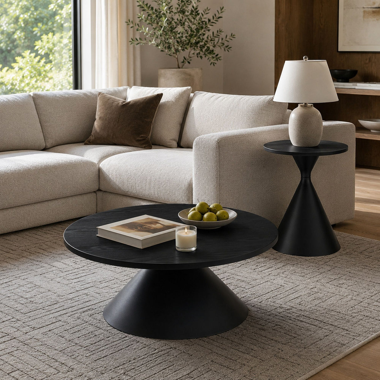 2 Piece Coffee Round Table Set