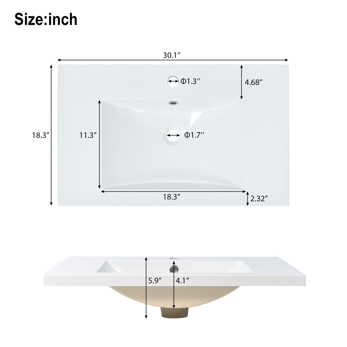 Bathroom Vanity Set With Sink, Combo Cabinet, Bathroom Storage Cabinet, Solid Wood Frame