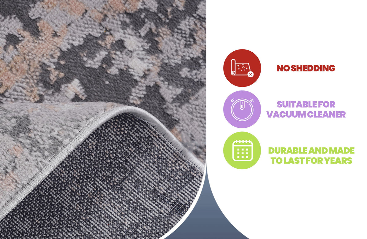 Marfi - 2' X 8' Abstract Runner Rug - Gray Multi