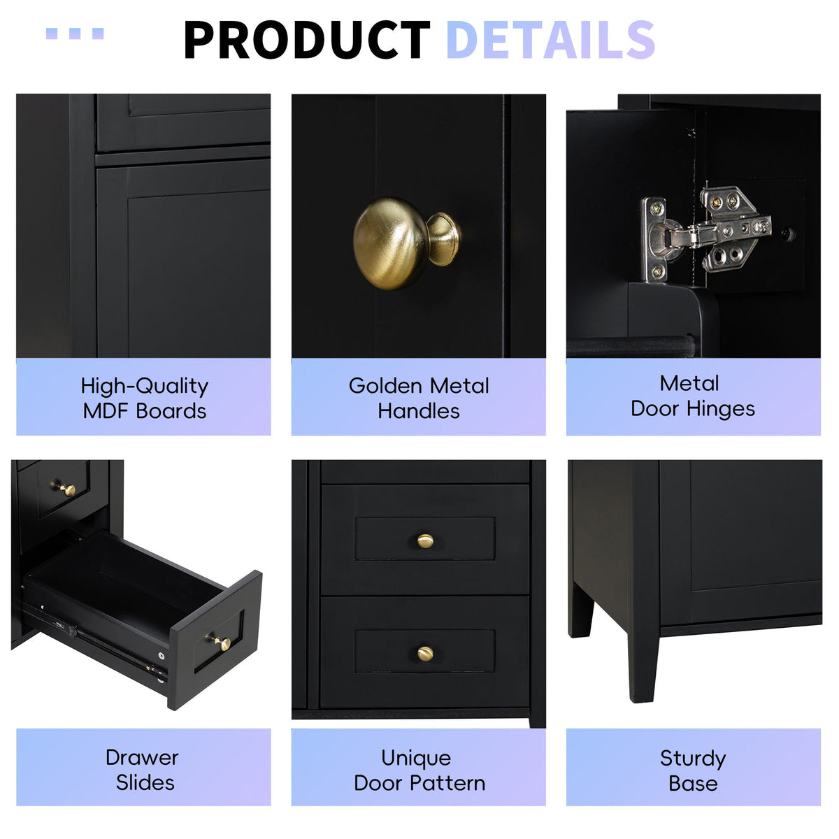 Bathroom Vanity With Sink, Cabinet With 3 Drawers And Adjustable Shelf