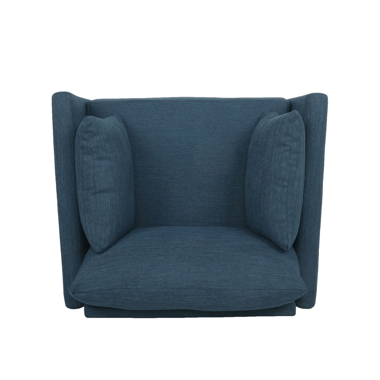 Luminate - Upholstered Fabric Club Chair With Tapered Legs And 2 Accent Pillows - Navy Blue
