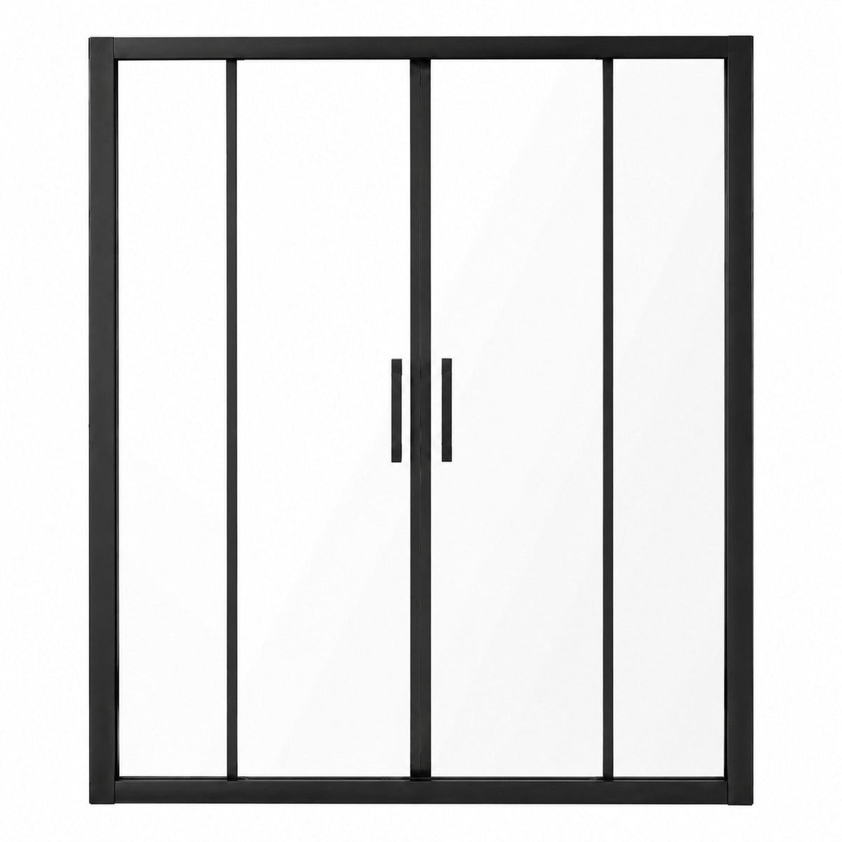 Framed Double Sliding Shower Door With Dual Handles