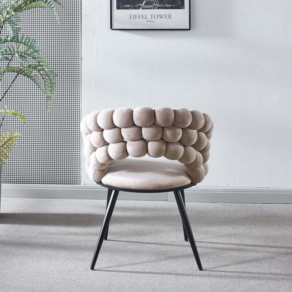 Modern Chair With Tube Legs, Soft Cushions And Comfortable Backrest