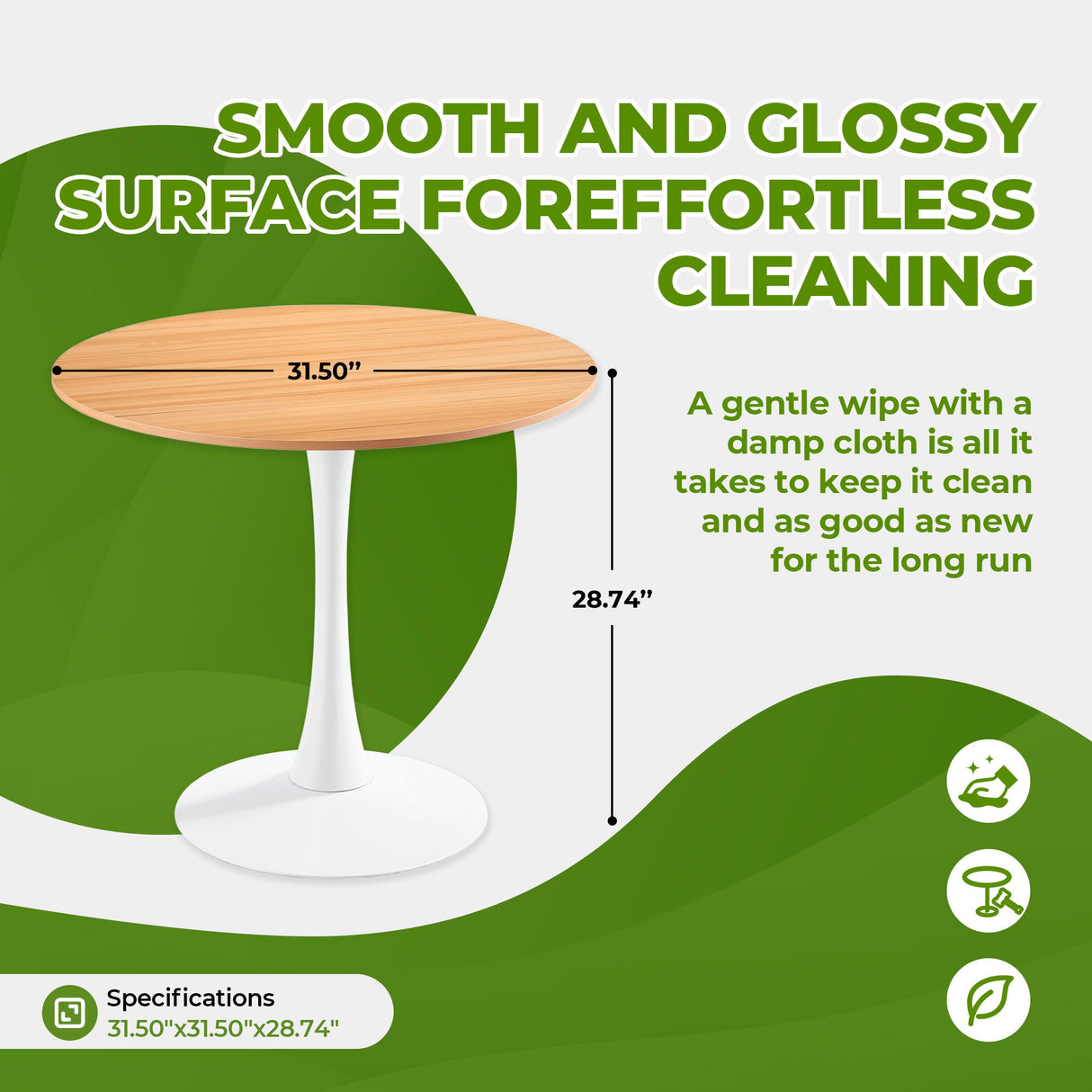 Mid-Century Tulip Table With Round Top, Pedestal Base