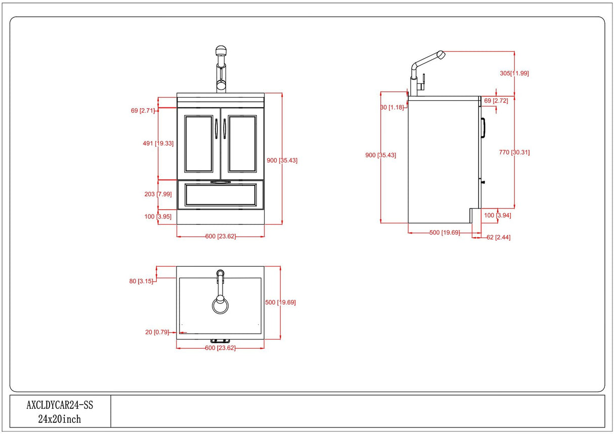 Cardinal - Laundry Cabinet With Faucet And Sink - White - Wood