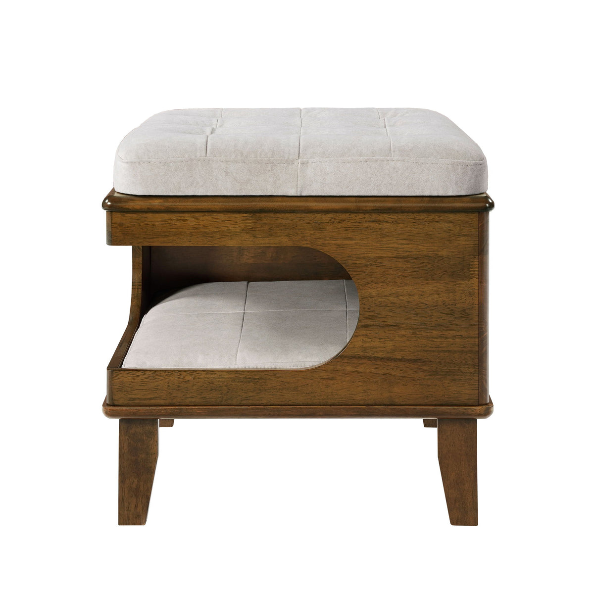 Letitia - Cat Bed Ottoman - Walnut