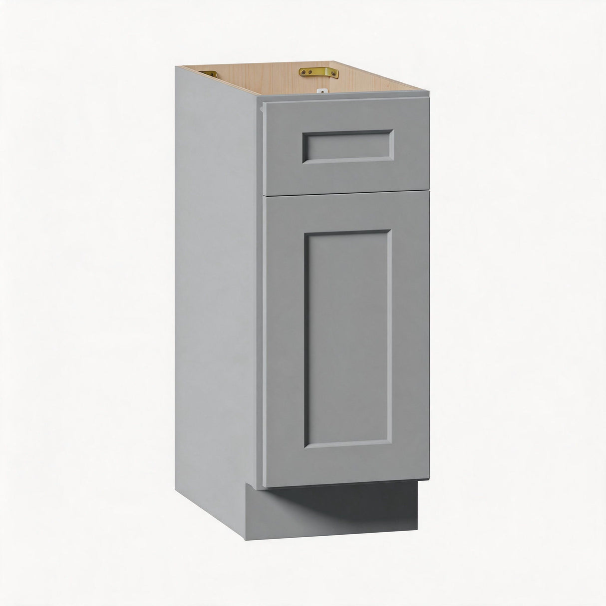 Shaker Base Cabinet With Soft Close Door And Drawer, Unit With Adjustable Shelf - Gray