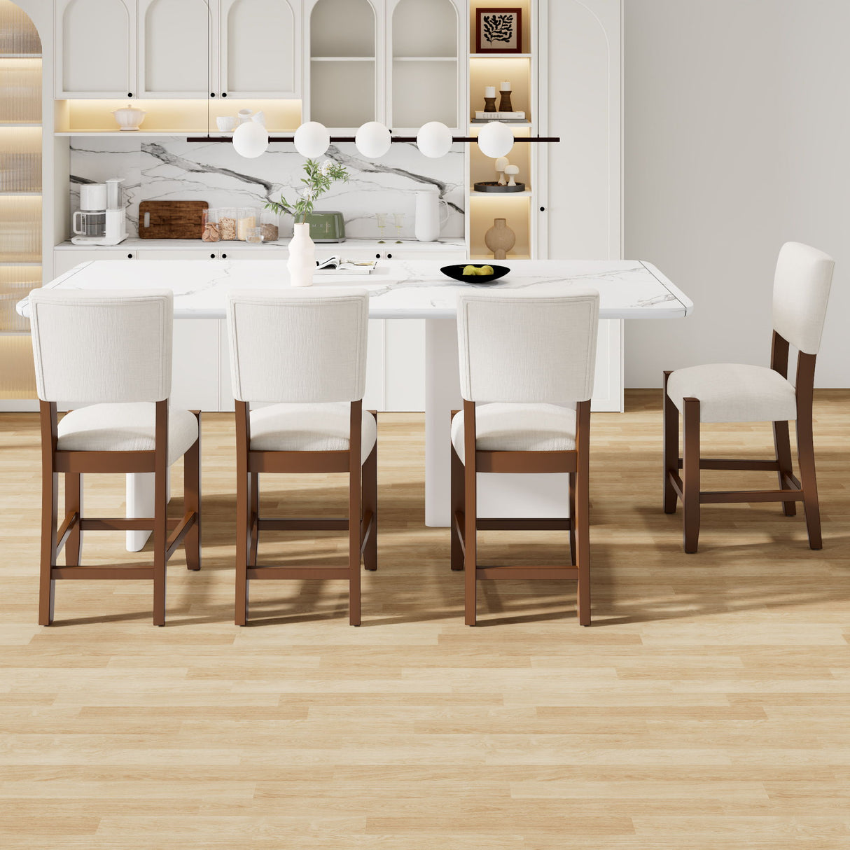 Mid Century Modern Bar Stools, Upholstered Counter Chairs