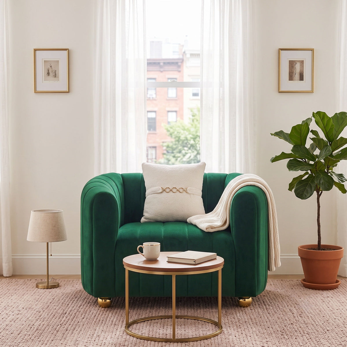 Single Sofa With High Resilience Foam