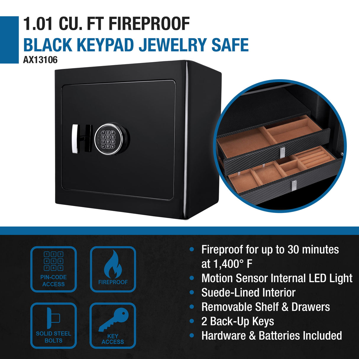 Durable Construction Jewelry Safe