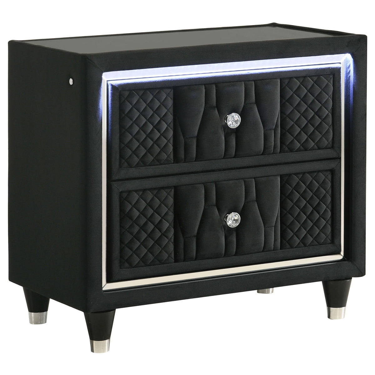 Bedroom Set With LED Lighting And Charging Nightstand