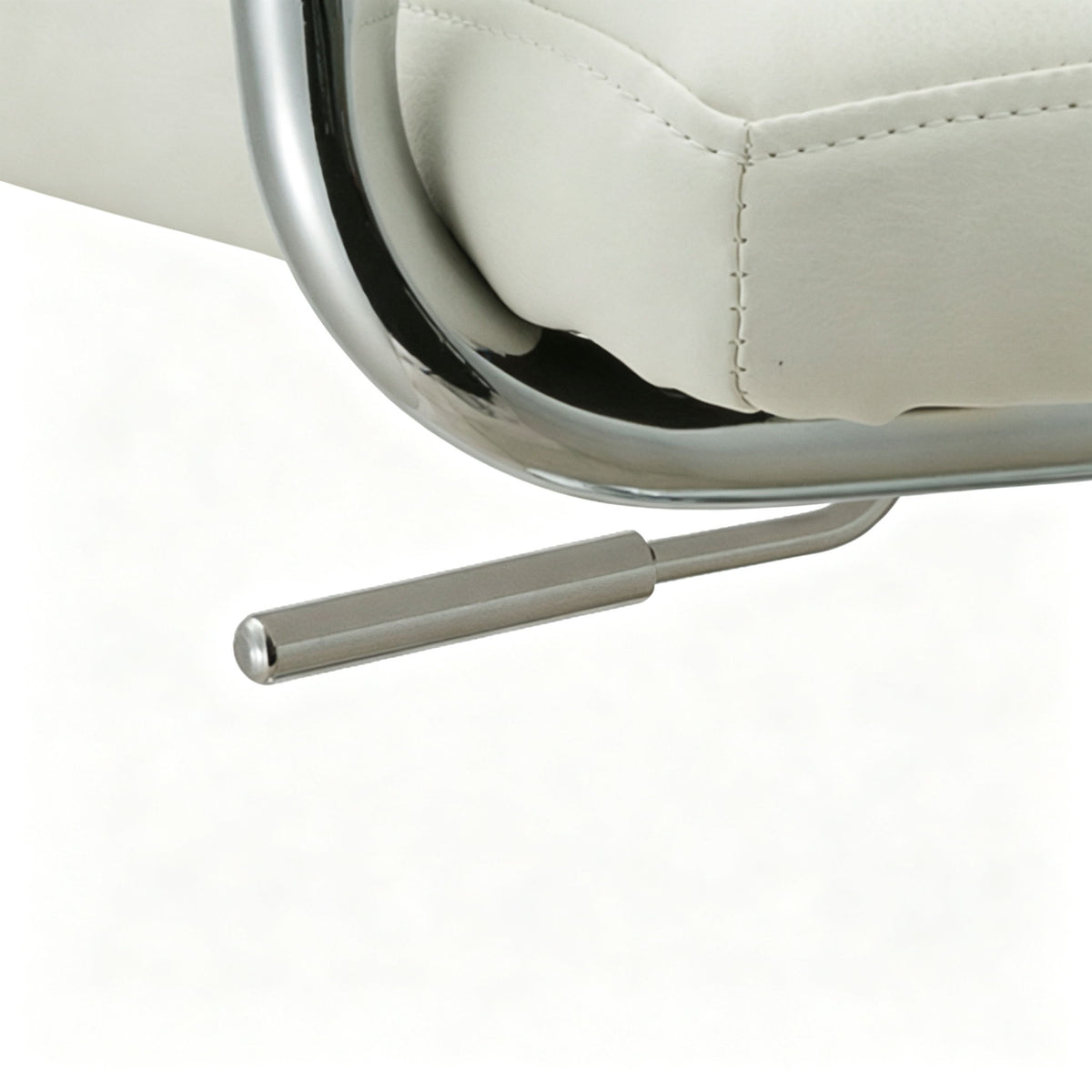 Adjustable Swivel Arm Bar Stool With Cushion - White