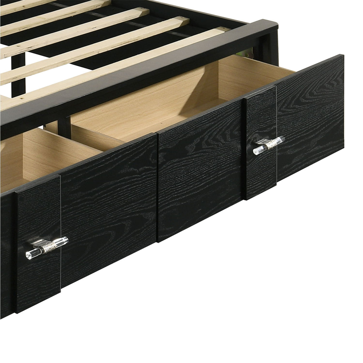 Opel - Queen Storage Bed With LED Headboard - Black